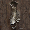 Forged handmade door knocker fish stainless steel sculpture